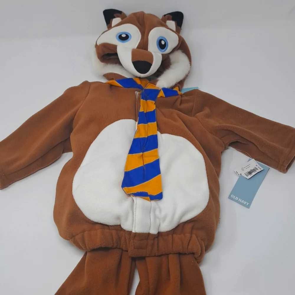 Old Navy New With Tags Infant Fox‎ With Tie Fleece Hooded 2pc Costume Size 0-6M
